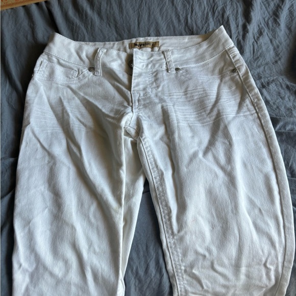 blue spice jeans size 3 Women’s White Denim Zip/button Cotton NWOT - Picture 1 of 9